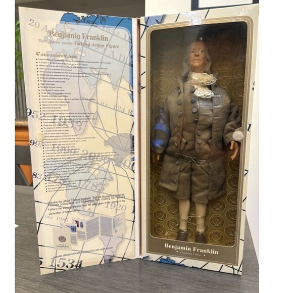 Limited Edition TimeCapsule Toys Talking Benjamin Franklin Doll - New - Picture 2 of 4